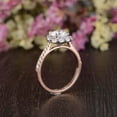 thumbnail image 6 of HeartsAndYou Cluster Floral Solitaire Engagement Ring for Women 2ct Round Cut Moissanite 18k Rose Gold over Silver, 6 of 9
