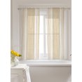 thumbnail image 3 of Vintage Cream Striped Curtains 45 Inch Length,Sheer Curtains for Bedroom Living Room Window Farmhouse Modern Stripes Boho Linen Rod Pocket Drapes Kitchen Curtains Small Half Window 42"x45" 2 Panels, 3 of 7