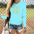 thumbnail image 1 of T-shirt Imprimé Bonne Année pour Femmes Manches Longues Blouse Décontractée, 1 of 1