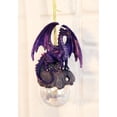thumbnail image 3 of Ruth Thompson Hoarfrost Purple Dragon On Pearl Glass Ball Ornament Figurine 5"H, 3 of 7