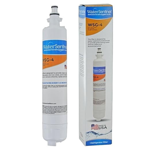 WaterSentinel WSG-4 Refrigerator Replacement Filter Fits: GE RPWF, Carbon Block Filter, Chlorine & Odor Reduction