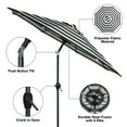 thumbnail image 6 of (2 pack) Mainstays 9 ft Black and White Cabana Stripe Round Market Patio Umbrella, Easy Crank, 6 of 7