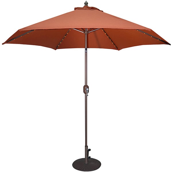 Tropishade 9foot Rust Aluminum Bronze Lighted Market Umbrella