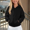 thumbnail image 2 of Children Jacket Dqueduo Children's Winter Solid Color Full Zip Hooded Fleece Lined Sweatshirt Coat Jacket, 2 of 10