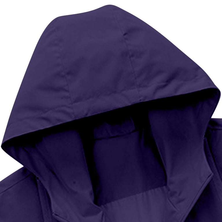 Zpanxa Men's Color Block Windproof Hooded Jacket Ripstop Nylon