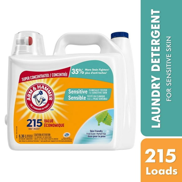 Arm & Hammer Sensitive Skin Fresh Scent Liquid Laundry Detergent, 215 Loads, 6.36-L