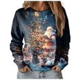 thumbnail image 3 of Futezty Women Christmas Tree Sweatshirt 3D Print Graphic Xmas Sweaters Crewneck Long Sleeve Shirt Pullover, 3 of 7