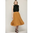 thumbnail image 3 of Made by Johnny Women's High Elastic Waist Pleated Mid A-Line Swing Skirt S MUSTARD_POLKA, 3 of 6