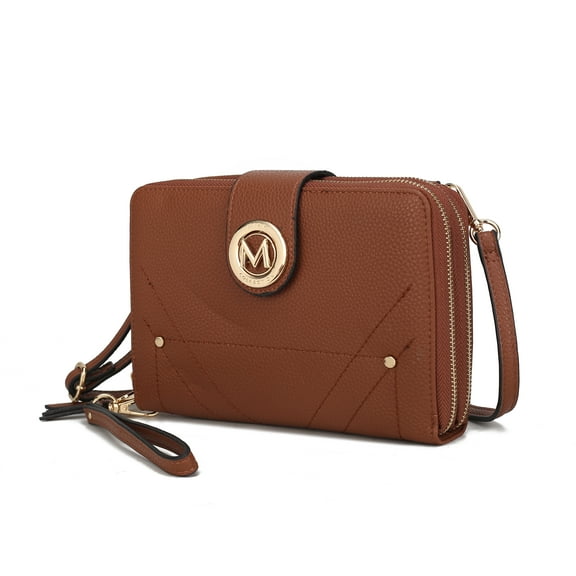 MKF Collection Women’s Cell Phone Purse Handbag, Wristlet Wallet Crossbody Bags by Mia K - Cognac