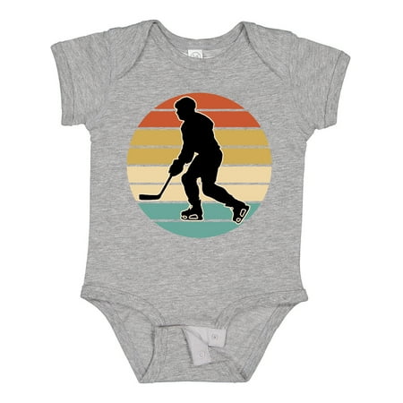 

Inktastic Hockey Player Retro Sunset Gift Baby Boy or Baby Girl Bodysuit