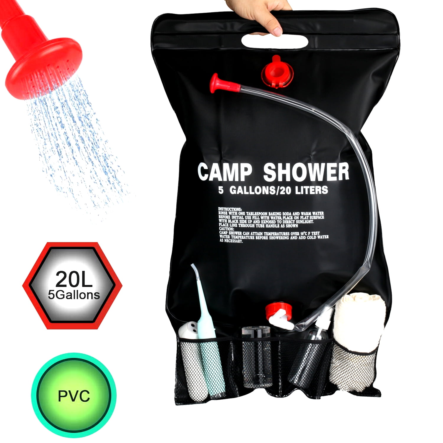 DOTSOG (Discontinued) Portable Camp Outdoor Shower Bag Solar Shower Bag