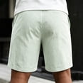 thumbnail image 5 of Mens Summer Striped Shorts Casual Drawstring Elastic Waist Quick Dry Lounge Shorts with Pocket Vacation Beach Clothes Green 3XL, 5 of 5