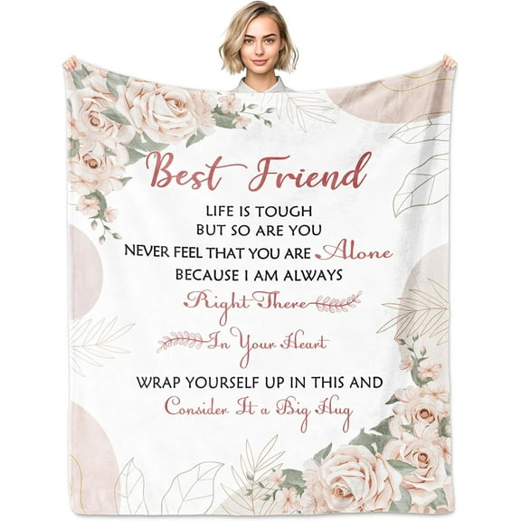 Best Friend Birthday Gifts for Women, Bestie Gifts Blanket 60"x50", Gifts for Best Friend, Friendship Gifts for Women, BFF Gifts Ideas for Mothers Day Christmas, to My Friend Throw Blanket