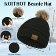 thumbnail image 4 of KOITHOT 5 Pcs Women Winter Beanie Hat Gloves Scarf Set, Warm Thick Soft Knitted Touch Screen Black, 4 of 6