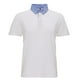 thumbnail image 1 of Asquith & Fox - Polo con cuello y botones en contraste para hombre (Blanco/Denim), 1 of 2