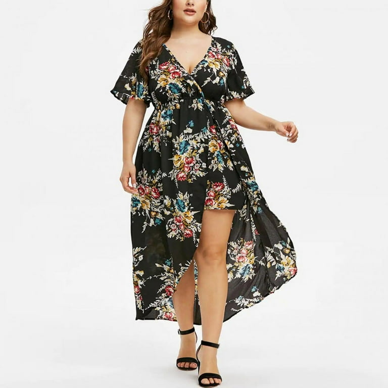 Plus size high low summer cheap dresses