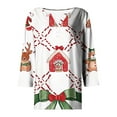 thumbnail image 3 of Women’s Christmas V-Neck Shirt Long Sleeve Holiday Xmas Tree and Stars Print Casual Loose Fit Fall Winter Top, 3 of 4
