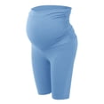 thumbnail image 5 of Riforla Workout Leggings for Women Everyday Use High Waisted Maternity Pants Solid Color Spring Summer Casual Outfits Capri Length Womens Pants Light Blue M, 5 of 6