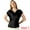 Black, variant on Women's Satin Cowl Neck Short Sleeve Casual Blouses S Black