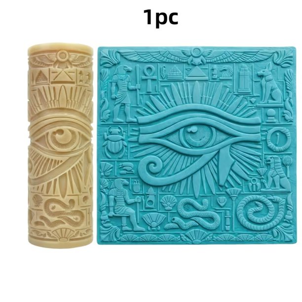 Rodillo de relieve de arcilla polimérica texturizada Ojo Todopoderoso de Horus - Herramienta de cerámica creativa for proyectos de primavera y verano