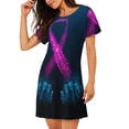 thumbnail image 2 of Naloa Two Human Hands are Holds Ribbon Awareness Print Women Nightgowns,Womens Loungewear,Short Sleeve Sleepwear,Comfy Ladies Nightdress, 2 of 6