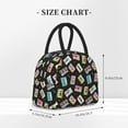thumbnail image 2 of Rateoe Colorful Retro Tape Pattern Lunch Bag Women, Lunch Box, Lunch Bag, Small Leakproof Lunch Tote Large Capacity Reusable Insulated Cooler Lunch Container, 2 of 6