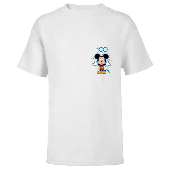 Disney 100 Anniversary Mickey Mouse Fireworks Burst D100 - Short Sleeve T-Shirt for Kids - Customized-White