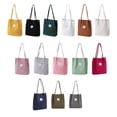 thumbnail image 3 of xinxixnxx Sac à Bandoulière Léger en Velours Côtelé pour Femmes Sacs de Courses Réutilisables Grande Capacité Sacs à Main Rétro Décontractés Sangle Renforcée Jaune Rose, 3 of 6
