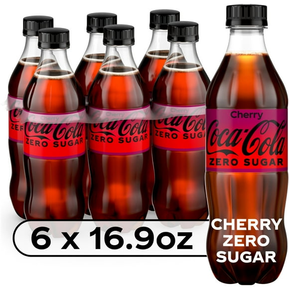 Coca-Cola Zero Sugar Cherry Diet Soda Soft Drink, 16.9 fl oz, 6 Pack