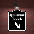 thumbnail image 2 of Appointment Check-In 45 Degree Down Right Arrow BLACK Aluminum Composite Sign, 15"x18", 2 of 9