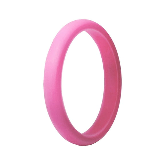 KDSJSXW Trendy Jewelry 2.7Mm New Silicone Ring for Men And Women Silicone Ring Ring Couples Ring Women Rings Silver Ring Trendy Jewelry(Hot Pink,B)