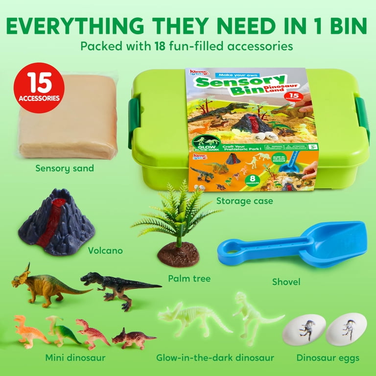 Klever Kits Dinosaur Sensory Bin with Glow-in-Dark photo 6