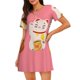 thumbnail image 1 of Disketp Cute Cat para Camisón Corto de Manga Corta para Mujeres, Camisón Cómodo con Escote Redondo, Bonito y Confortable, 1 of 6