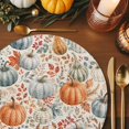 thumbnail image 3 of Thanksgiving Fall Round Braided Placemats Set of 4, Rustic Orange White Green Pumpkin Maple Leaf Heat Insulation Place Mats Washable Non-Slip Table Mats for Kitchen Dining Party, 15 Inches, 3 of 9