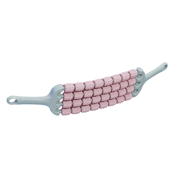 Rodillo de masaje para relajar músculos, brazos, cuerpo, gimnasio, hombros, abdomen, glúteos, deportes, cintura, herramienta de masaje de interior, Rosa