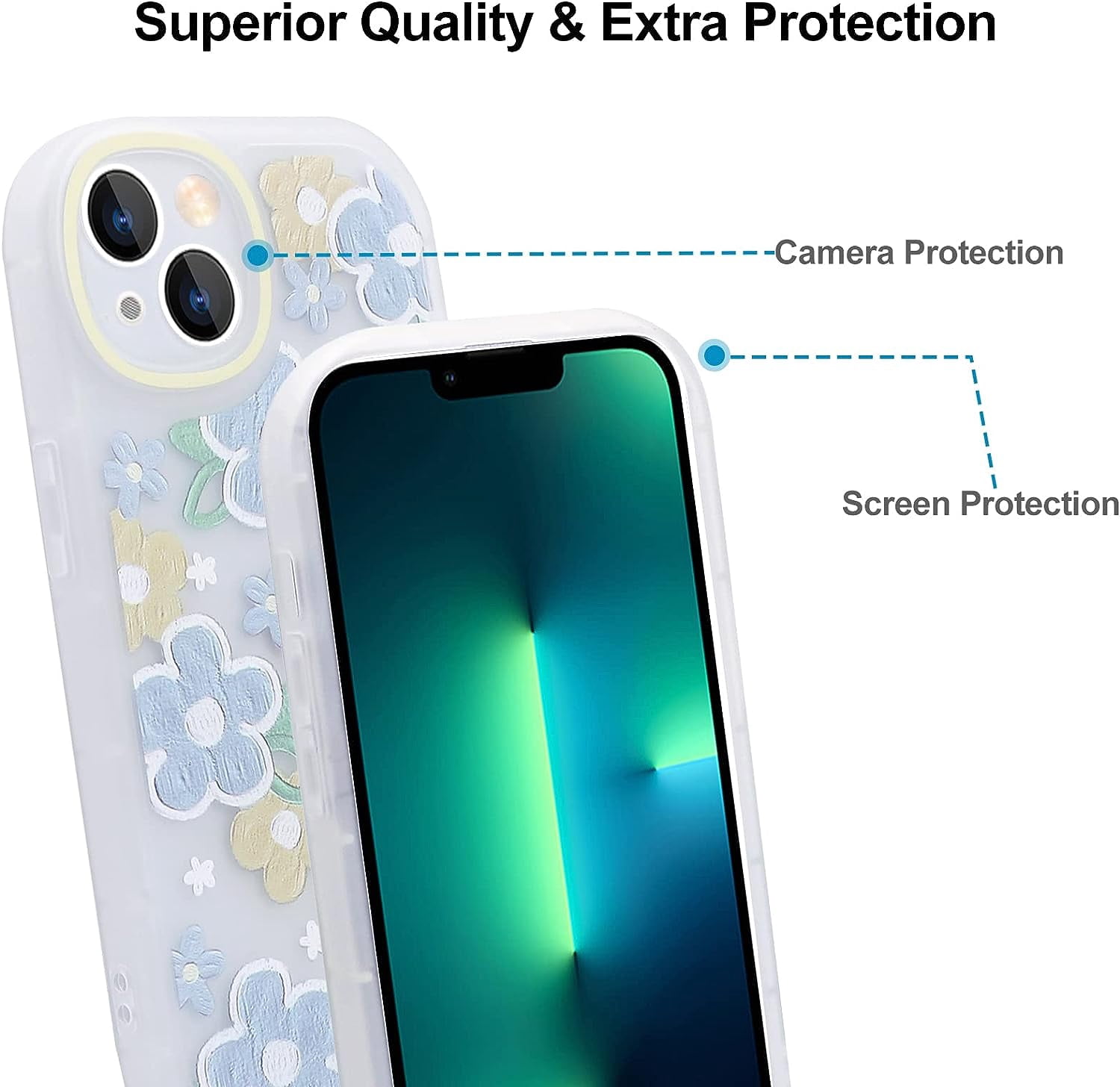 Case for iPhone 14 (6.1 inch), TPU Kawaii Shockproof Protective