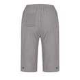 thumbnail image 5 of HKYNLAG Bermuda Shorts For Women Linen Shorts Knee Length Elastic Waist Long Shorts Casual Summer Shorts Petite Capri Pants Dressy Beach Comfy Pull On Shorts With Pockets Light Gray XL, 5 of 5