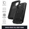 thumbnail image 3 of Compatible with iPhone 12 Pro 6.1 Metal Case with Screen Protector Military Rugged Heavy Duty Shockproof Case with Stand Full Cover case for iPhone 12 Pro 6.1 (Black, iPhone 12 Pro), 3 of 8