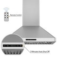 thumbnail image 2 of Awoco 30"W x 20"D x 12"H Wall Mount Stainless Steel Range Hood, 3 Speeds, 6” Round Top Vent, 800CFM, 2 LED Lights, Remote Control Included, 2 of 7
