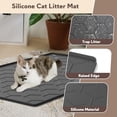 thumbnail image 3 of Silicone Cat Litter Trapping Mat, Large Waterproof 34" X 22" Cat Litter Box Mat, Easy to Clean, Black, 3 of 7