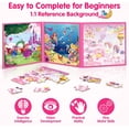 thumbnail image 4 of SYNARRY Unicorn Mermaid Princess 3-in-1 Magnetic Puzzles for Girls Kids Ages 3-6, Each Puzzle with 20 Pieces, FSC Certified Jigsaw Puzzle for Kids, 4 of 8