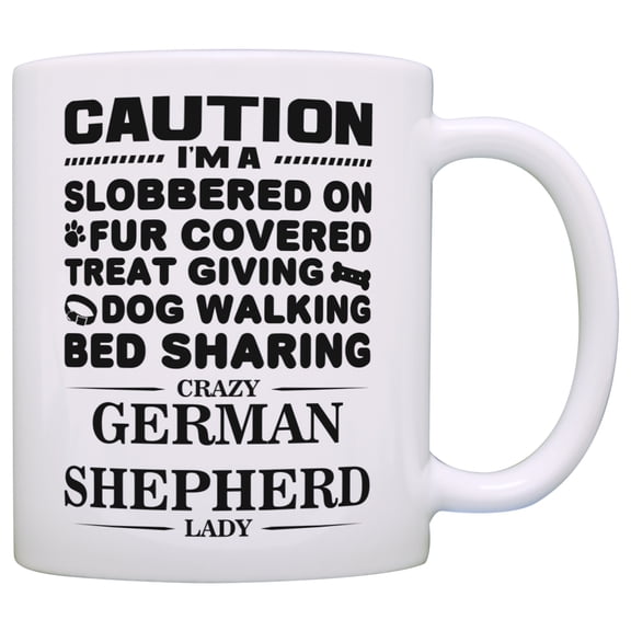 ThisWear Dog Lover Gifts for Women Crazy German Shepherd Lady Dog Mom 11 ounce Coffee Mug