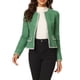 thumbnail image 1 of BLAZER CORTO DE OFICINA ABIERTO DE TWEED A CUADROS PARA MUJERES INSPIRADOR CHIC TALLA XS VERDE, 1 of 6