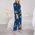 thumbnail image 4 of Disketp Pajamas Set Long Sleeve Sleepwear Womens Button Down Nightwear Pj Sets-Dinosaur In Space, 4 of 9
