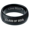 thumbnail image 2 of Tungsten Graduating Class Of 2019 Engraved Love Mom Band Ring 8mm Men Women Comfort Fit Black Dome Polished, 2 of 4