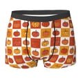 thumbnail image 6 of Men's Boxer Briefs, Pumpkin Plaid Soft Comfy Mens Underwear Boxer Briefs Breathable With Widen Waist, 6 of 7