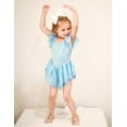 thumbnail image 5 of Aideaone Girls Ballet Dance Dress Toddler Leotards Ruffle Sleeve Shiny Ballet Tutu Skirt Blue 2-9T, 5 of 8