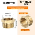 thumbnail image 2 of 2 Pcs Reductor de Latón Tapón Hexagonal G1/2" Macho x G3/8" Hembra Adaptador de Tubería con Cinta PTFE, 2 of 6