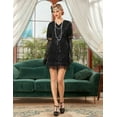thumbnail image 4 of PrettyGuide Women's Flapper Dresses Tiered Long Fringed Sequin 1920s Great Gatsby Cocktail Dress with Sleeves, 4 of 8