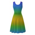 thumbnail image 5 of 2026 ! JINMGG 2026 Summer Dresses under $10.00 Women's Casual Summer Tank Sleeveless Knee Length Pleated Sun Dresses Tie-Dye Gradient Rainbow Floral Print Dress, 5 of 5